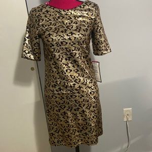 Betsy Johnson sequin leopard dress 0 NWT